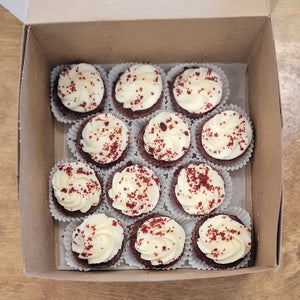 12 Mini Red Velvet Cupcakes