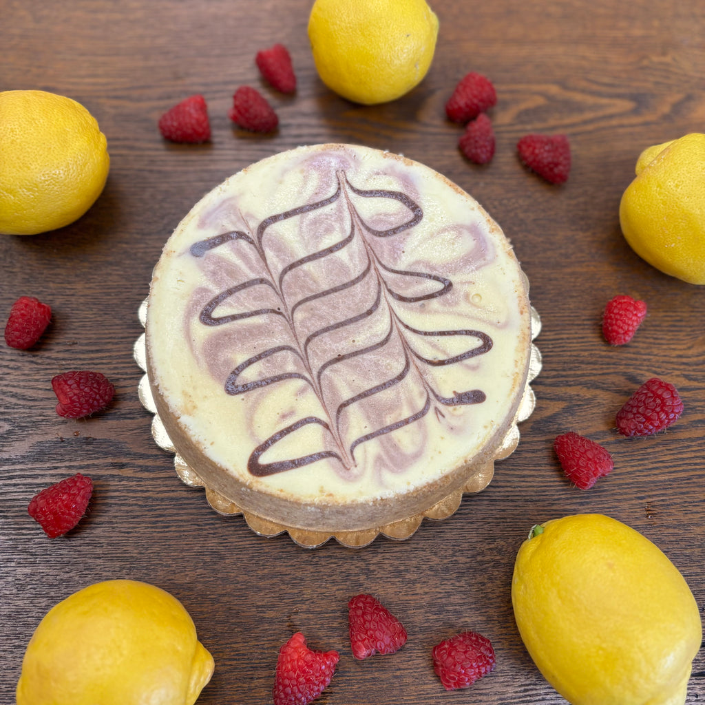 Lemon Raspberry Swirl Cheesecake