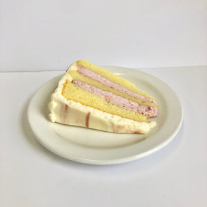 White Raspberry Torte Cake Slice