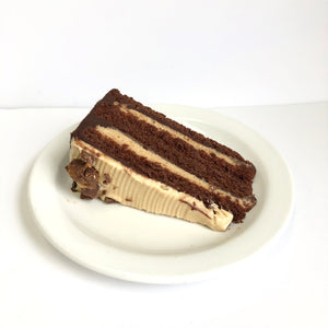 Chocolate Peanut Butter Mousse Cake Slice